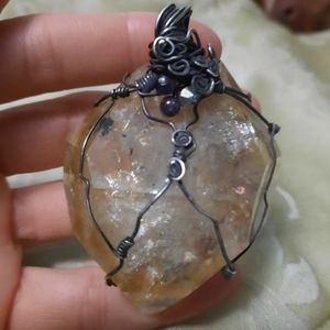 Herkimer Diamond, wrapped in sterling silver